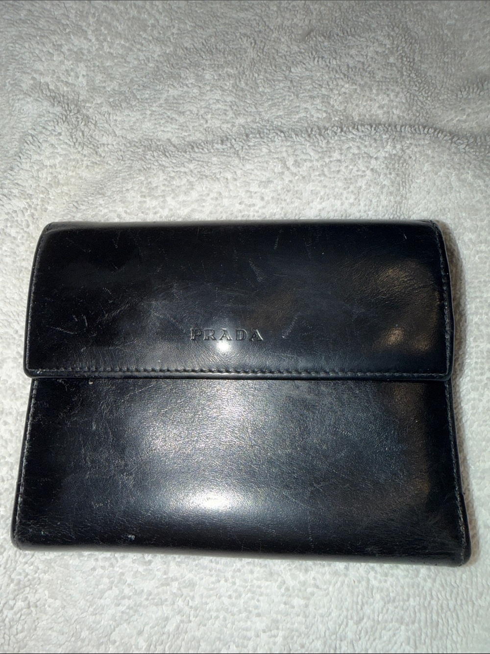Prada Black Leather Men's Wallet Organizer